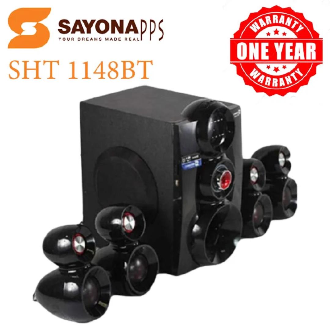 Sayona SHT-1148BT Subwoofer 4.1CH Subwoofer 16000W PMPO Woofers Bluetooth Sub Woofer Sound System Speakers 4.1 channel, audio, Awesome Speaker, bass, Electric,