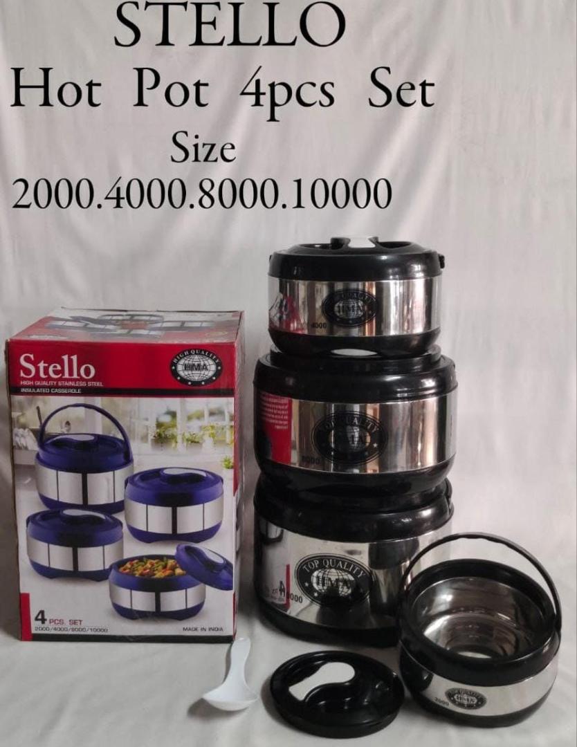 Redberry Stello hotpots 4pcs stainless steel insulated hotpots jumbo sizes 2000ml,4000ml,8000ml and 10000ml capacity