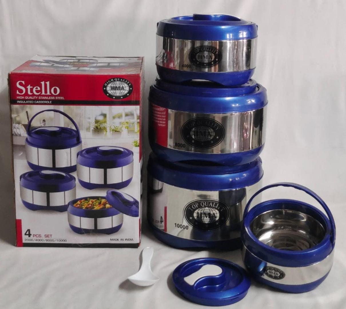 Redberry Stello hotpots 4pcs stainless steel insulated hotpots jumbo sizes 2000ml,4000ml,8000ml and 10000ml capacity