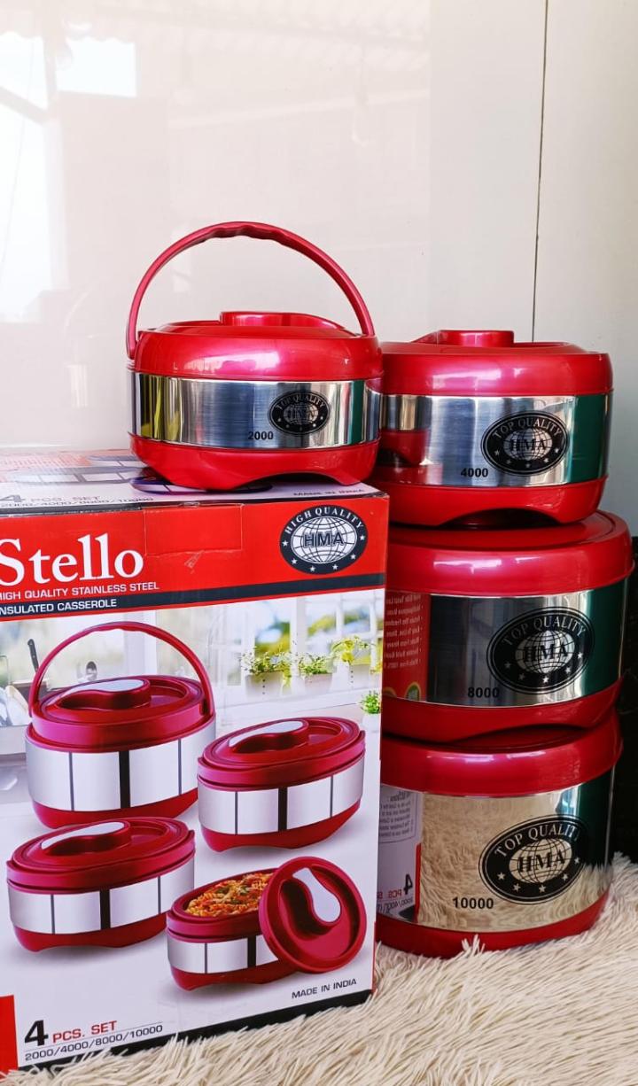 Redberry Stello hotpots 4pcs stainless steel insulated hotpots jumbo sizes 2000ml,4000ml,8000ml and 10000ml capacity