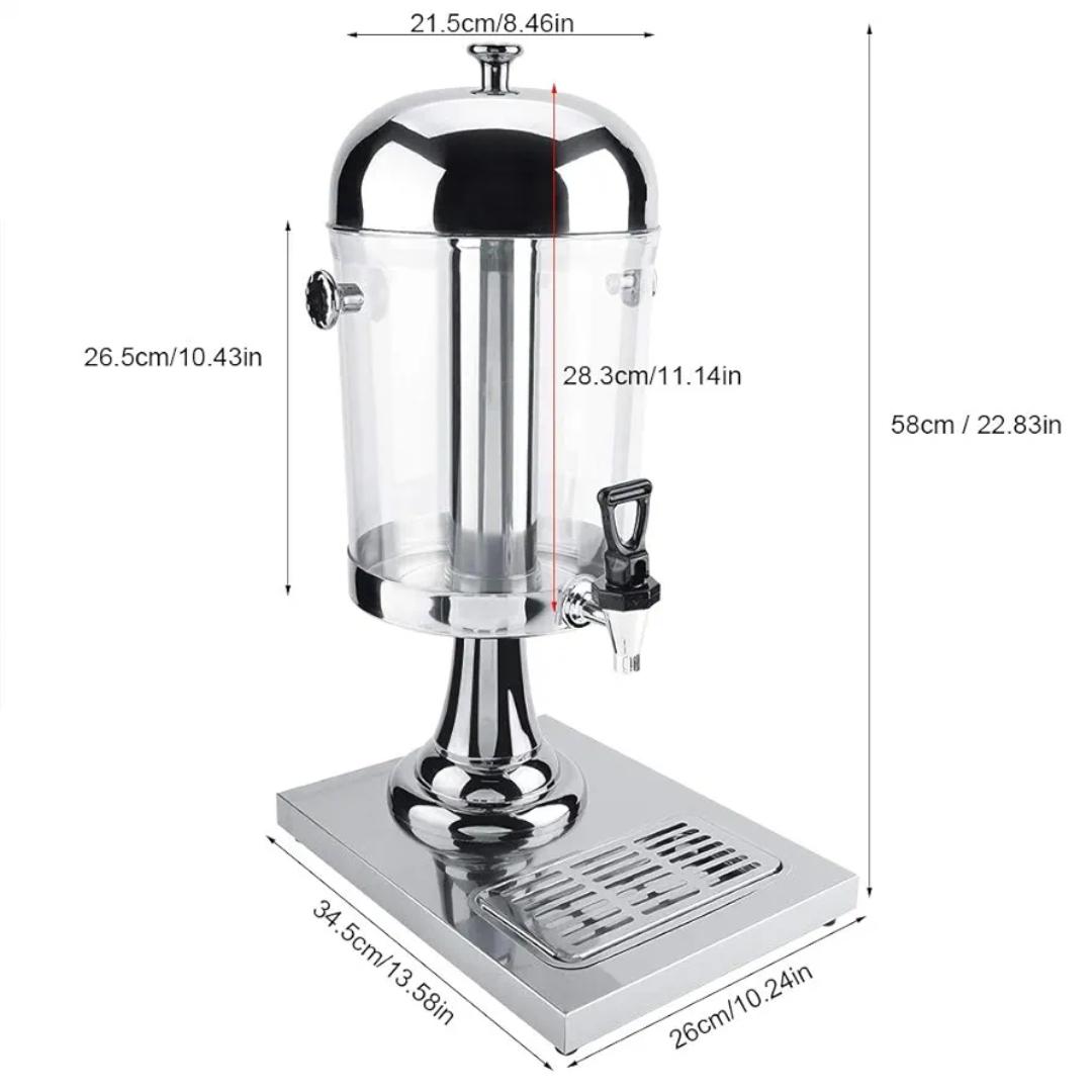Signature 8L Juice Beverage Dispenser Hot Cold Juice Container Stainless Steel Juice Server Drink Dispenser Machine Juice Dispensers for Parties Buffet Restaurant Hotel Bar Home(Silver)