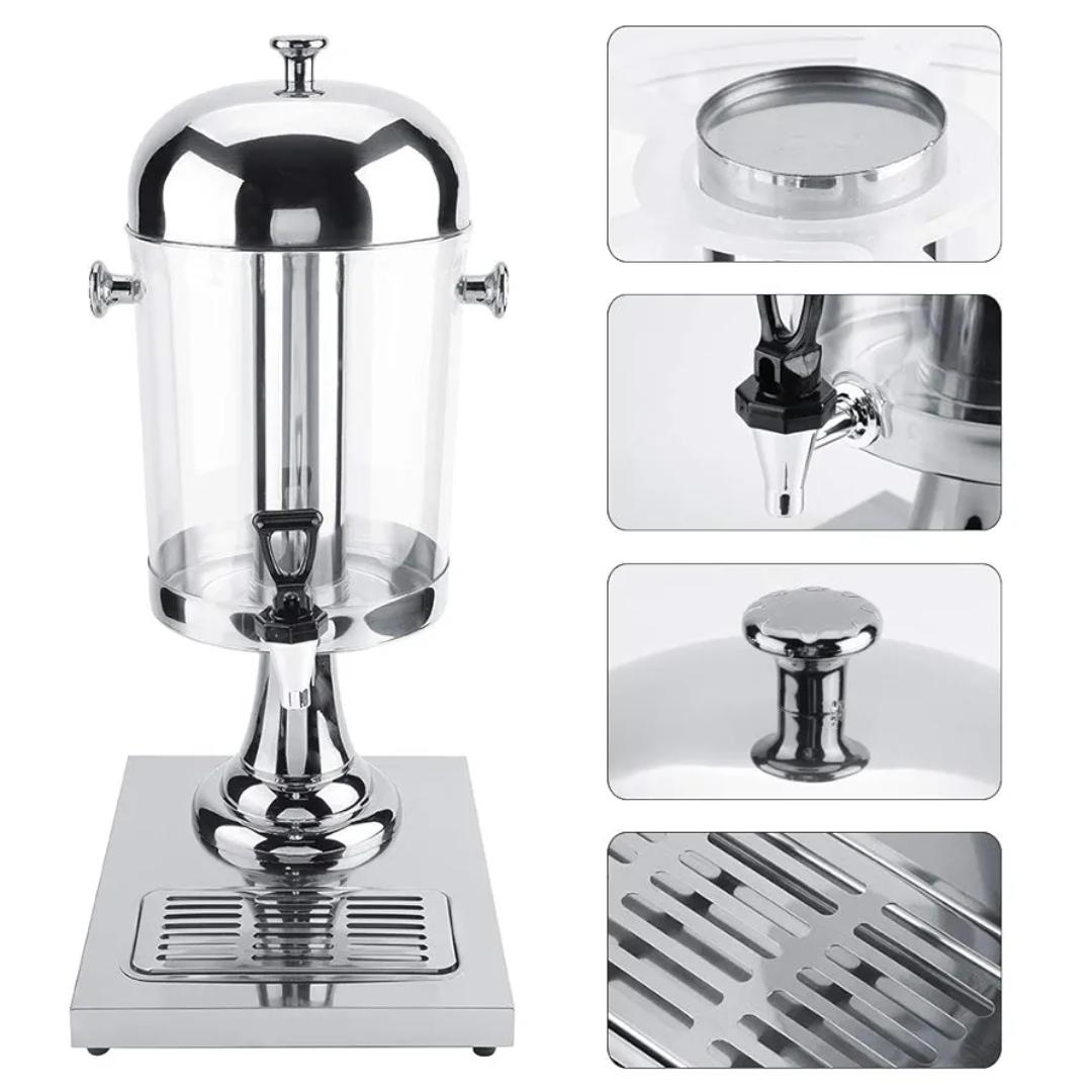 Signature 8L Juice Beverage Dispenser Hot Cold Juice Container Stainless Steel Juice Server Drink Dispenser Machine Juice Dispensers for Parties Buffet Restaurant Hotel Bar Home(Silver)