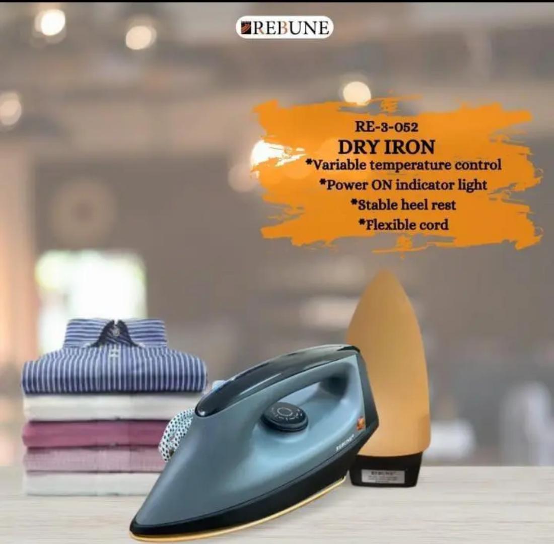 Rebune dry iron RE-3-052 with non stick sole plate 1200W Cream color Rebune commercial dry iron box Rebune Commercial Heavy Duty Dry Iron Box 3-052