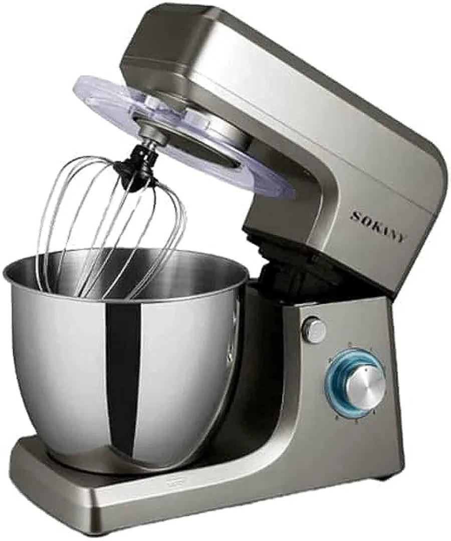 Sokany SK-1511 Stand Mixer 6 Speed ​​Adjustment 1500W Tilt Head Kitchen Electric Dough Mixer with 8L Stainless Steel Bowl Whisk Dough Hook Beater and Splash Guard Suitable for Home and Commercial