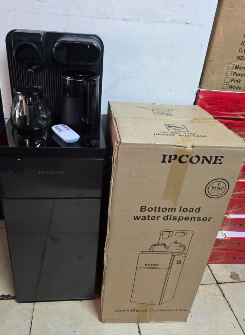 Ipcone hot and cold Bottom load water Dispenser With LCD Display and storage cabinet with Two boiling kettles and touch and remote controled Water Dispenser