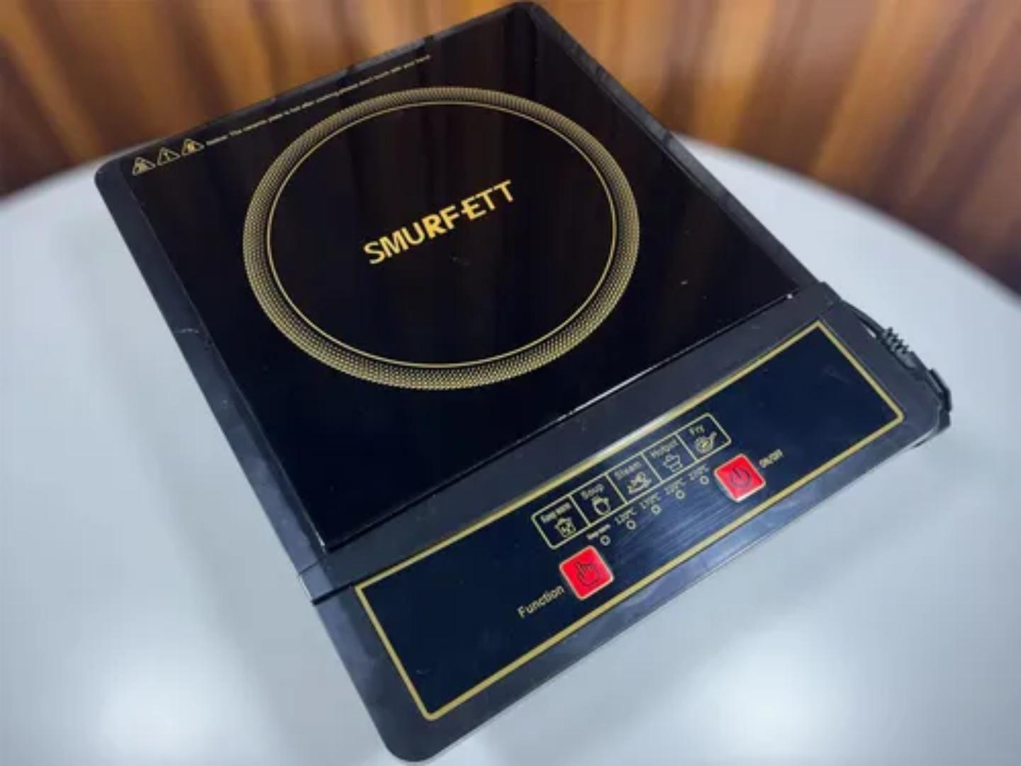 Smurffet single plate ceramic induction cooker with 8 cooking functions 22000W black color