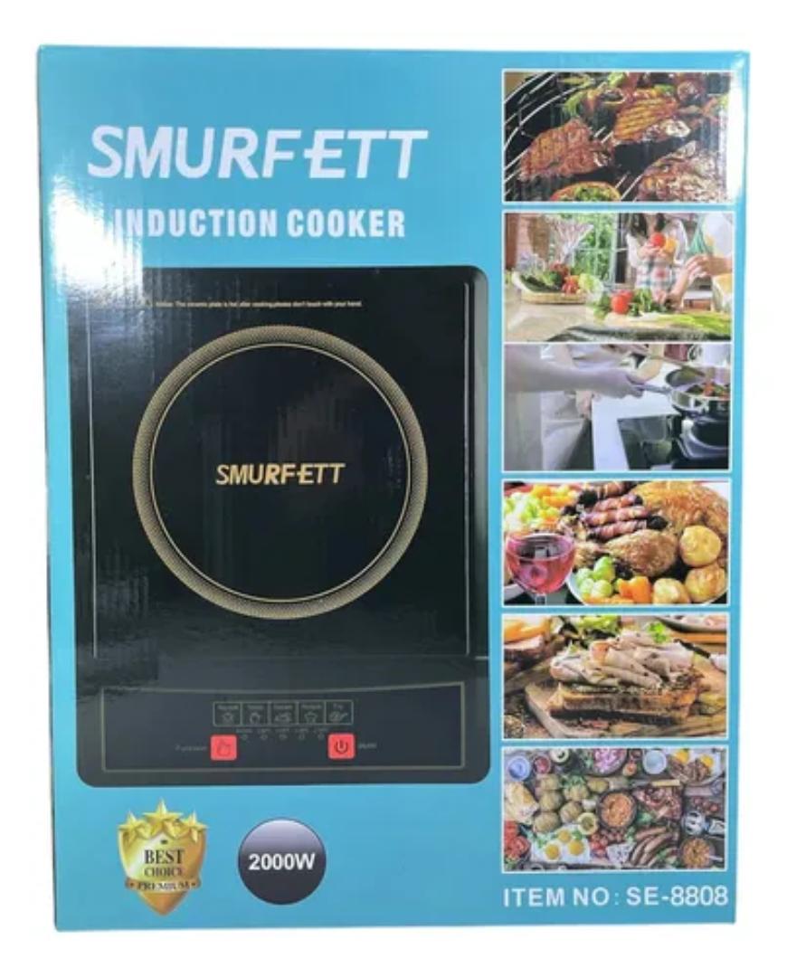 Smurffet single plate ceramic induction cooker with 8 cooking functions 22000W black color