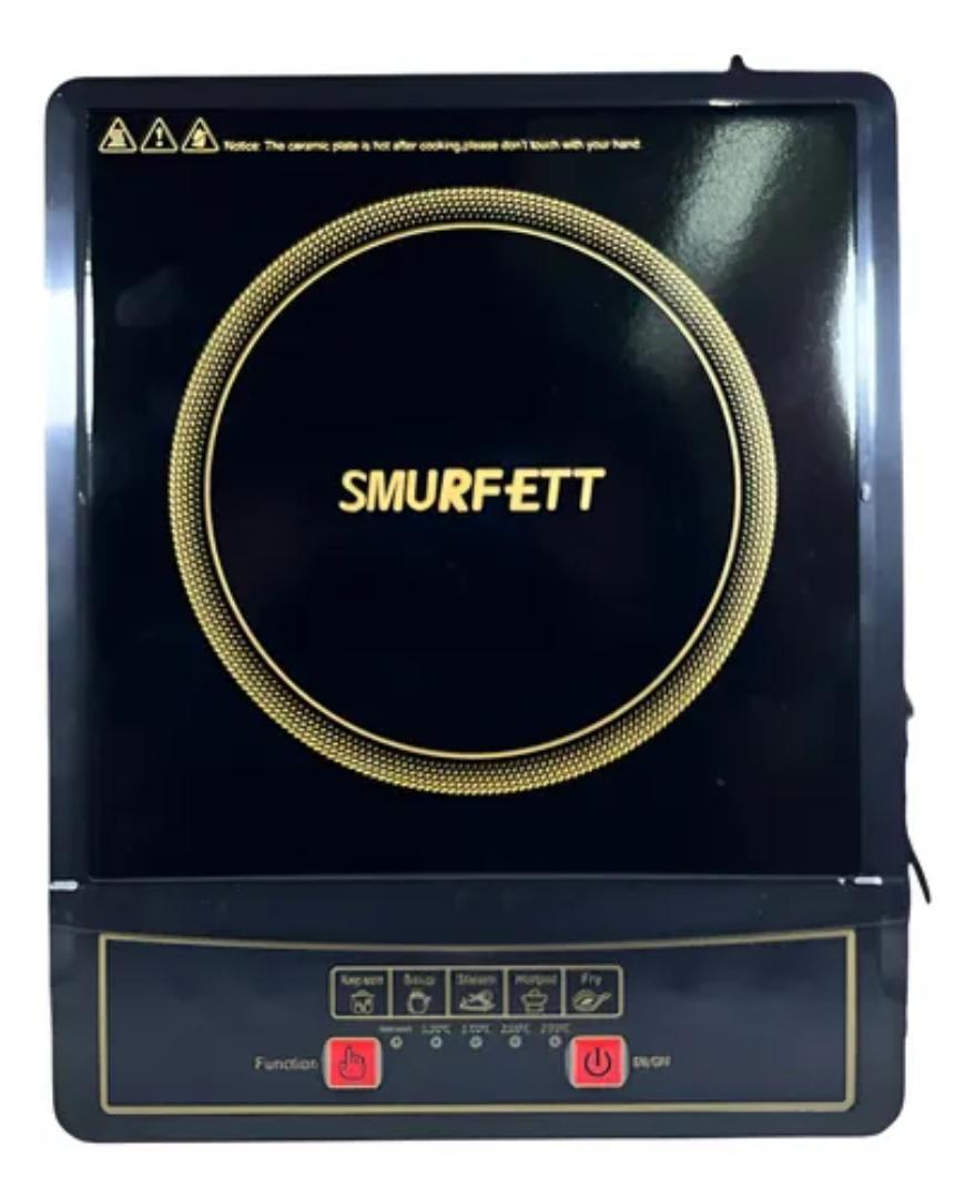 Smurffet single plate ceramic induction cooker with 8 cooking functions 22000W black color