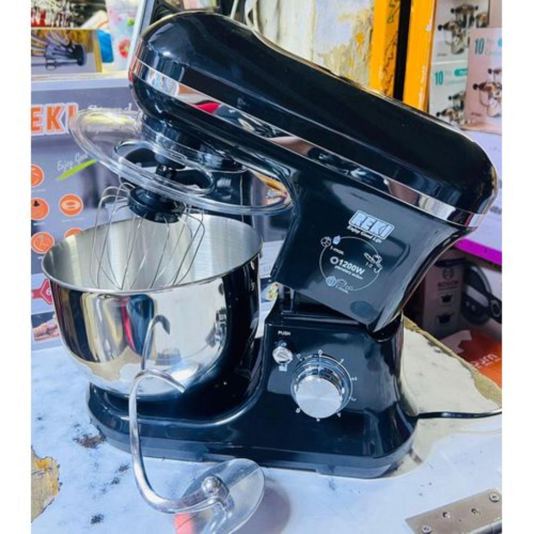 REKI stand mixer Heavy duty Kitchen Stand Mixer Machine, 1200W Power, 6L Large Capacity, Stainless Steel Bowl, 6 Speed with turbo Settings for Perfect Baking Results, Easy Mixing & Kneading