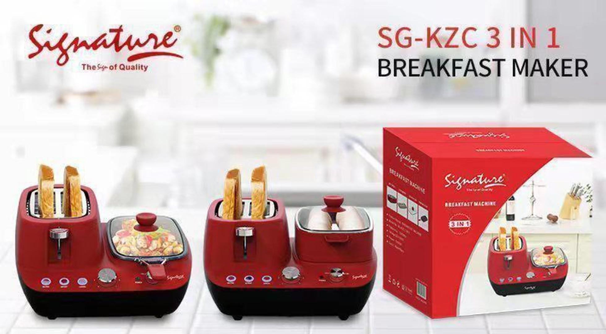 Signature 3-in-1 Multipurpose Breakfast Maker SG-KZC

with toaster grill and steamer 1400W red