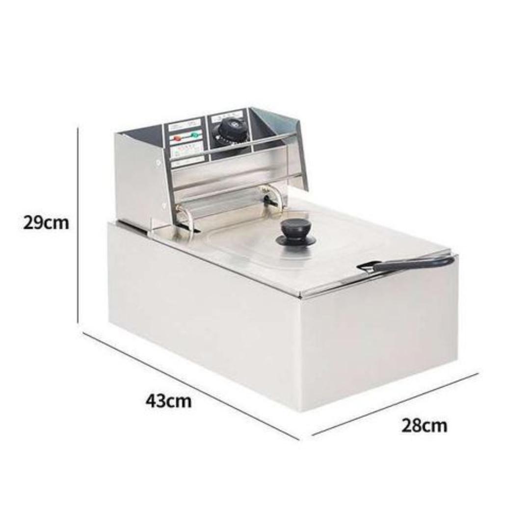 Em Electromate 6L SINGLE electric deep fryer STAINLESS STEEL TANK Energy Efficient Double Electric Chips / Chicken / MANDAZIS Deep Fryer Machine