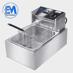 Em Electromate 6L SINGLE electric deep fryer STAINLESS STEEL TANK Energy Efficient Double Electric Chips / Chicken / MANDAZIS Deep Fryer Machine