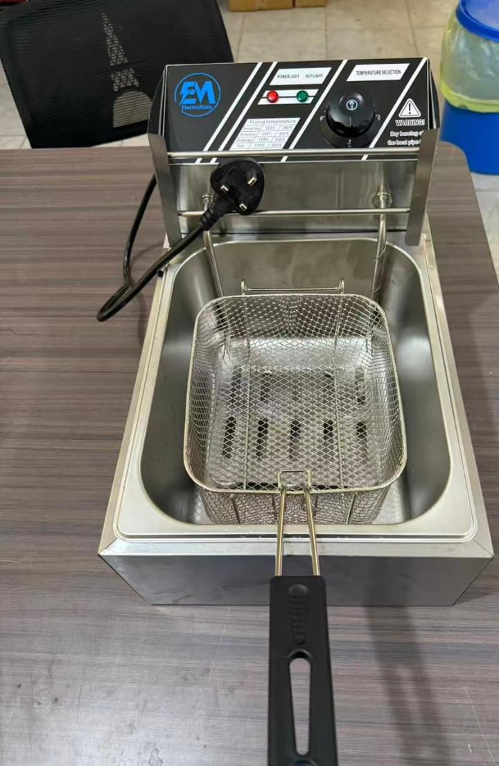 Em Electromate 6L SINGLE electric deep fryer STAINLESS STEEL TANK Energy Efficient Double Electric Chips / Chicken / MANDAZIS Deep Fryer Machine
