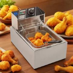 Em Electromate 6L SINGLE electric deep fryer STAINLESS STEEL TANK Energy Efficient Double Electric Chips / Chicken / MANDAZIS Deep Fryer Machine