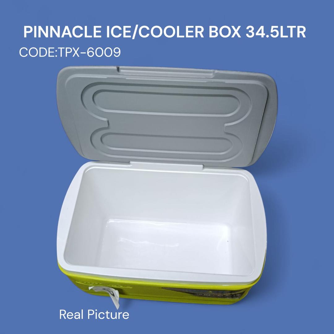 Pinnacle  34.5L Ice cooler box chiller double insulated ice cooler box for food and medicine storage with comfortable sturdy handle for easy carrying