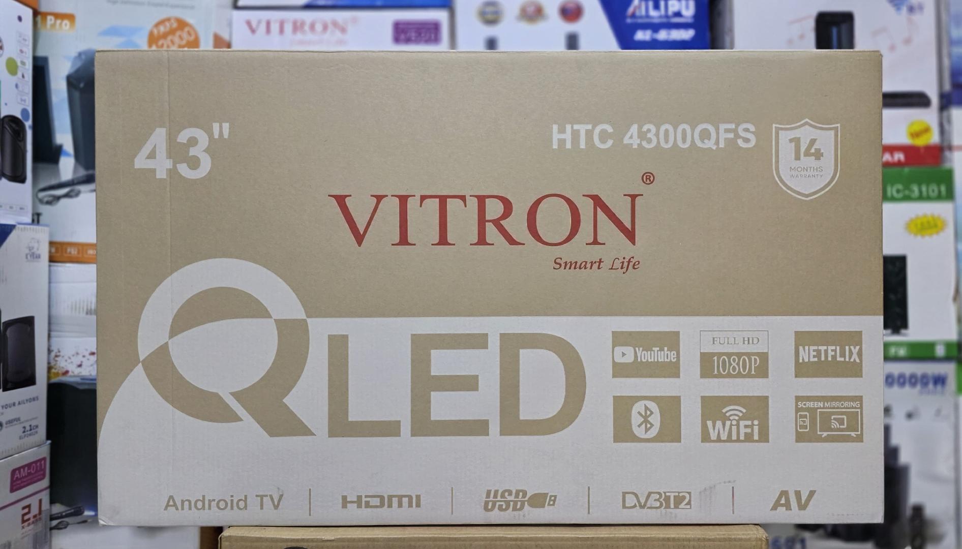 Vitron HTC4300QFS 43 inches QLED TV BLUETOOTH ENABLED 4K FULL HD Frameless Smart(1YR WRTY)