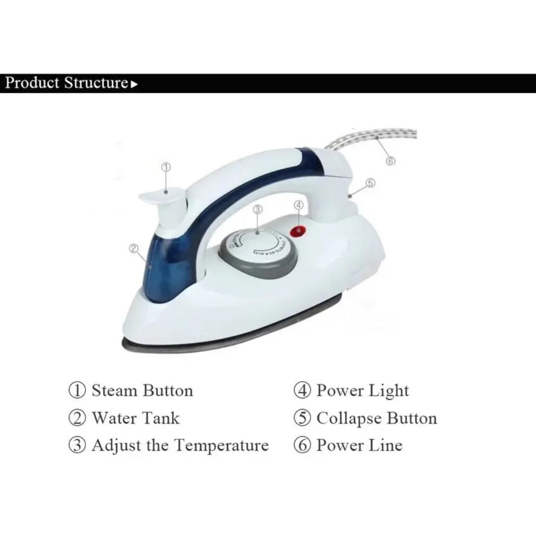 sokany Portable and Foldable Travel steam Iron box Blue and White foldable iron box
