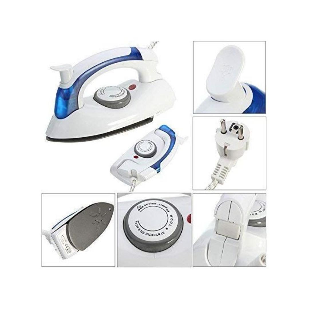 sokany Portable and Foldable Travel steam Iron box Blue and White foldable iron box