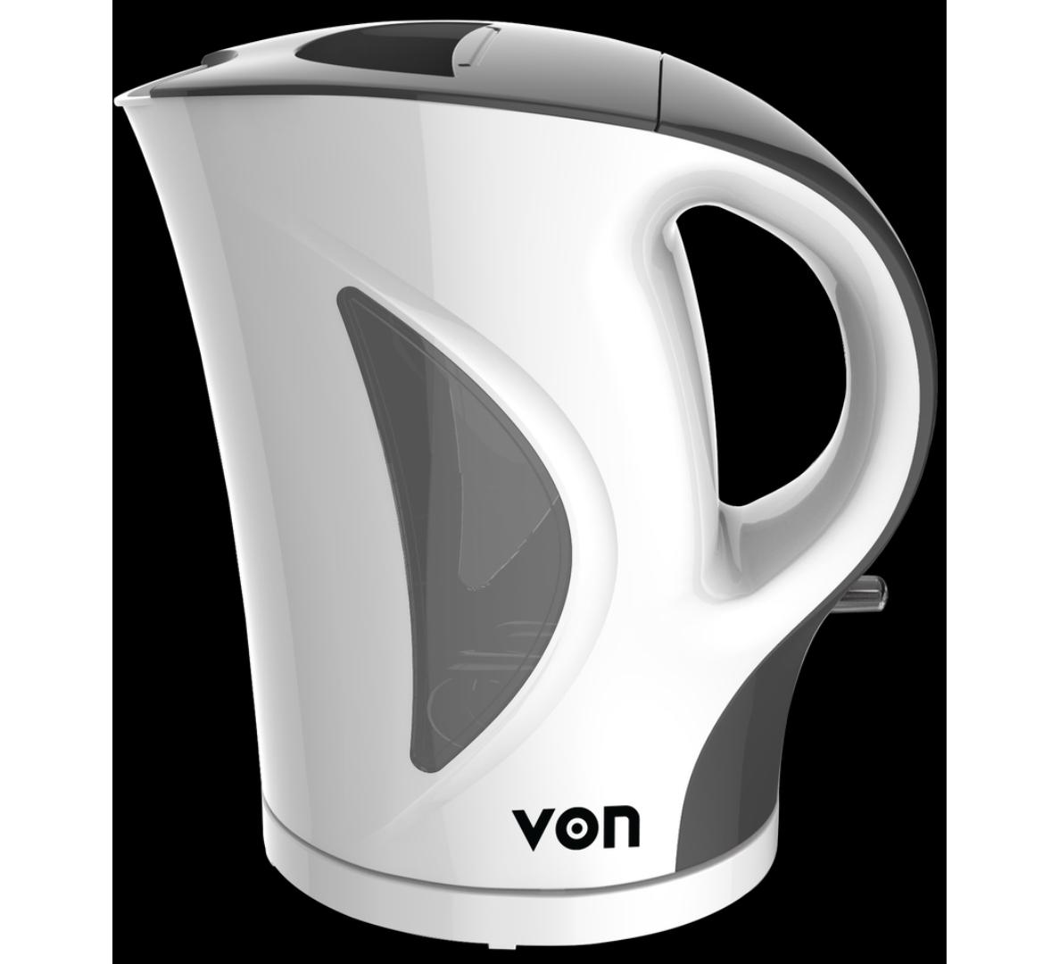 VON VSKL17BNK 1.7L Upright Cordless Kettle with dry boil protection and auto shut off with stainless steel water heating element 2200W