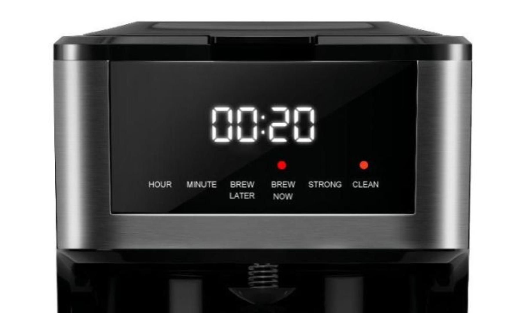 Ramtons RM/769 digital Coffee Maker with reusable filter and keep warm function 1.8L

glass carafe led display and touch screen control