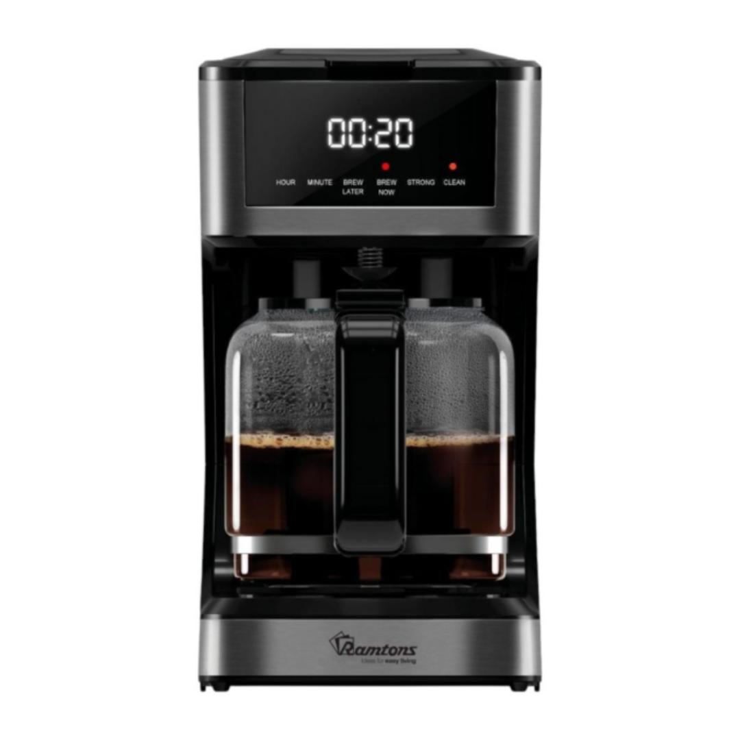 Ramtons RM/769 digital Coffee Maker with reusable filter and keep warm function 1.8L

glass carafe led display and touch screen control