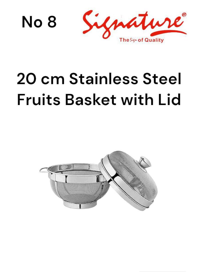 Signature Multipurpose stainless steel fruits basket with lid