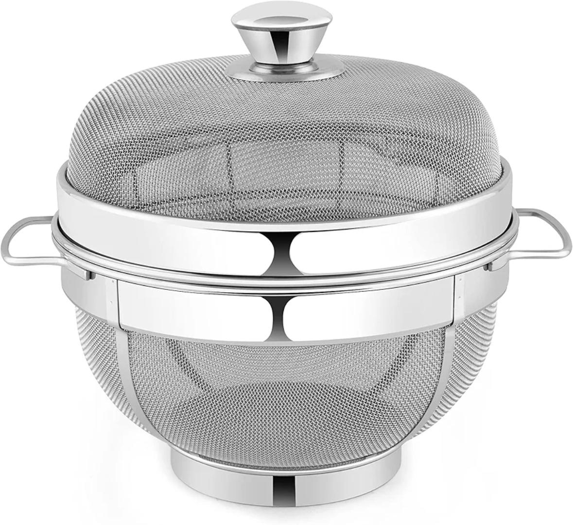 Signature Multipurpose stainless steel fruits basket with lid