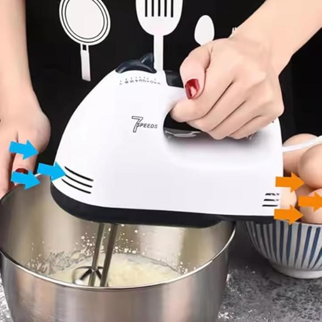 Redberry RBHM-1 Super hand mixer egg beater with 7 speed easy to hold 260W white