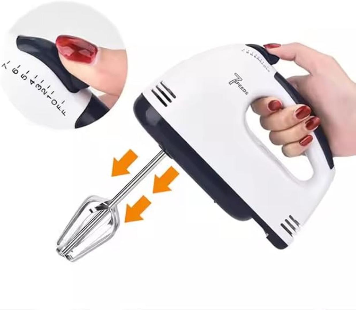Redberry RBHM-1 Super hand mixer egg beater with 7 speed easy to hold 260W white