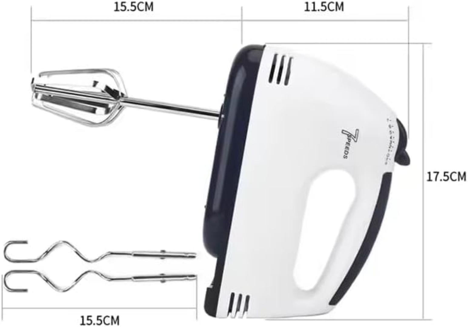 Redberry RBHM-1 Super hand mixer egg beater with 7 speed easy to hold 260W white