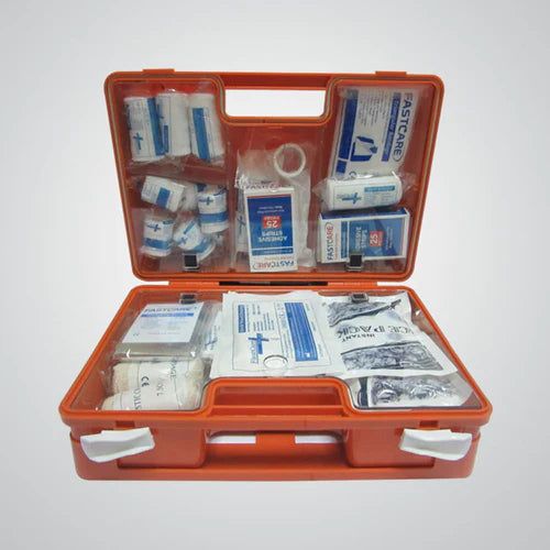 First Aid Kit box GKB302 Orange European standard for 50 people for wide range minor injuries at the work place, classrooms or community centres