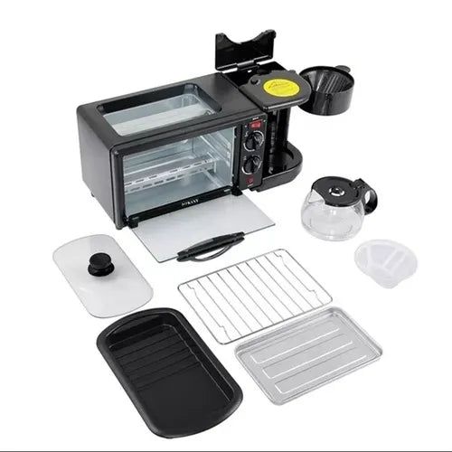 Sokany  3 in 1 breakfast maker machine 1250W With coffee maker, grill and 12L oven SK-145