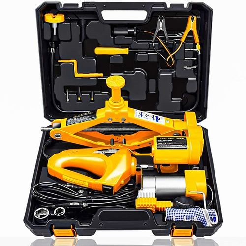 Electric Car Jack Kit 5 Ton 12V with Electric Wrench and Tyre Inflator Pump power jack and tyre inflator kit