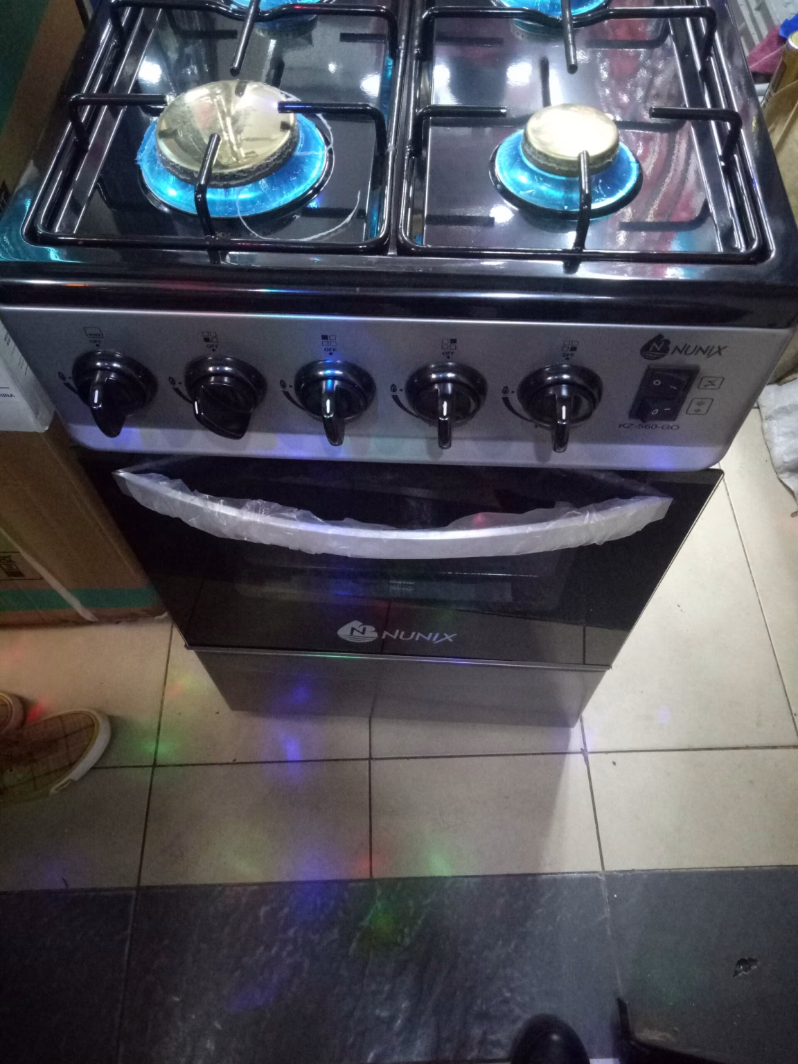 Nunix Standing gas cooker KZ-560-3G1E 3+1 with 60L Electric Oven 60cm×55cm Nunix 3gas +1 Electric hot plate