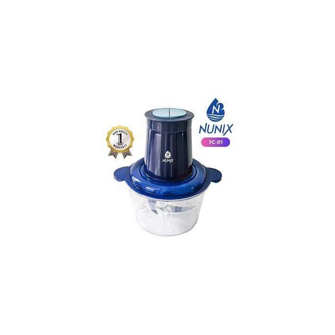 Nunix FC-01 multifunction Electric food Chopper and grinder With plastic body and 2L capacity and 300W motor. Nunix Electric meat grinder
