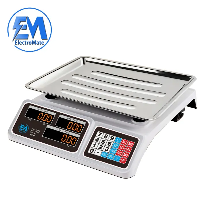 Electromate 40Kgs Digital price Computing Weighing Scale Get accurate, reliable, and instant readings Water resistant and dustproof battery operated