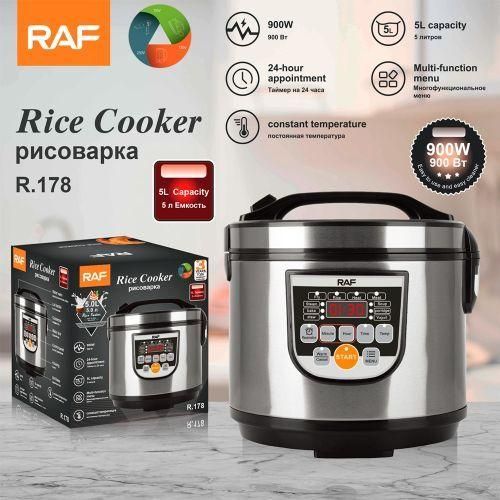 RAF R-178 5L Rice Cooker Stainless steel Multi-function Electric rice cooker with LCD display 900W
