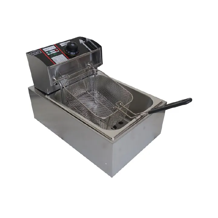 Macro 6L SINGLE electric deep fryer STAINLESS STEEL TANK Energy Efficient Double Electric Chips / Chicken / MANDAZIS Deep Fryer Machine