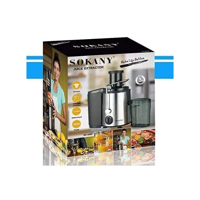 Sokany Multifunction Electric Juicer Machine Sk-4000 for Fruits and Vegs Dual Speeds Centrifugal Juice Extractor High Juice Yield 800W Sokany juice extractor