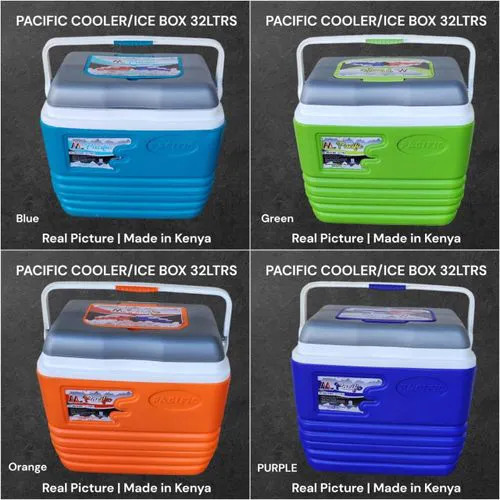 Pacific 32L ice cooler box with double layer insulation for food and medicine preservation and carrying handle