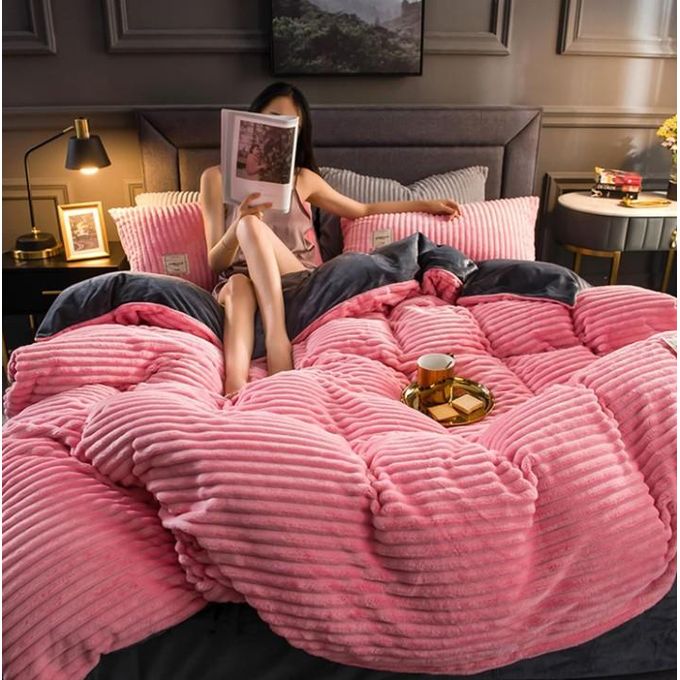 4 in 1 TC Velvet Woolen Duvet Set With 2 Pillow Cases And 1 Bedsheet  high quality complete velvet duvet