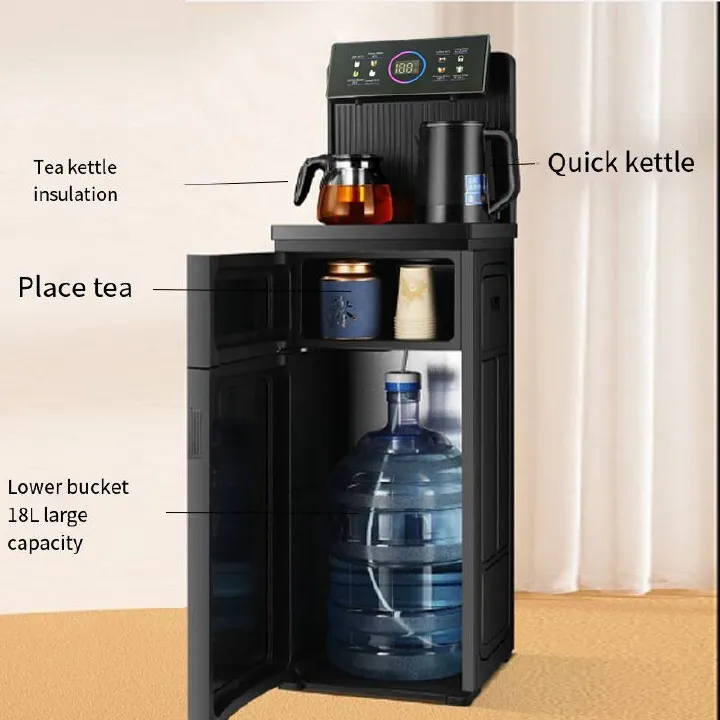 EM Electromate multifunction hot and cold and normal bottom load water dispenser with coffee maker kettle and temperature display panel touch panel and remote control