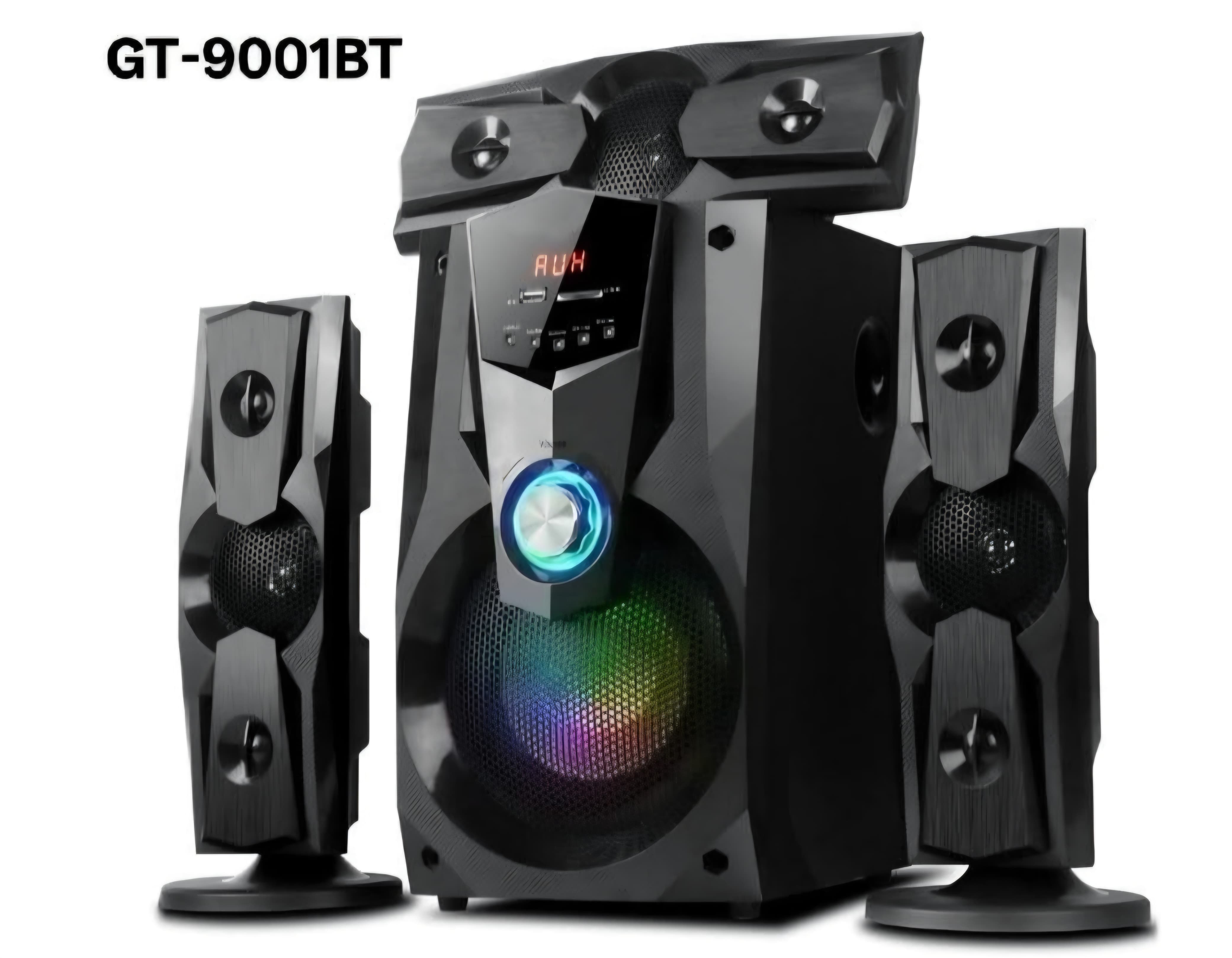 Golden Tech GT-9001BT 3.1CH Subwoofer home theater speaker system with Bluetooth FM radio and remote control 15000W PMPO