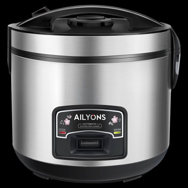 AILYONS DRC18S-AVA1 Deluxe 1.8L Automatic Electric Rice Cooker 3 In 1 with stainless body Silver (1YR WRTY)