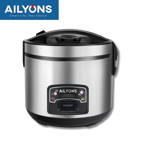 AILYONS DRC18S-AVA1 Deluxe 1.8L Automatic Electric Rice Cooker 3 In 1 with stainless body Silver (1YR WRTY)