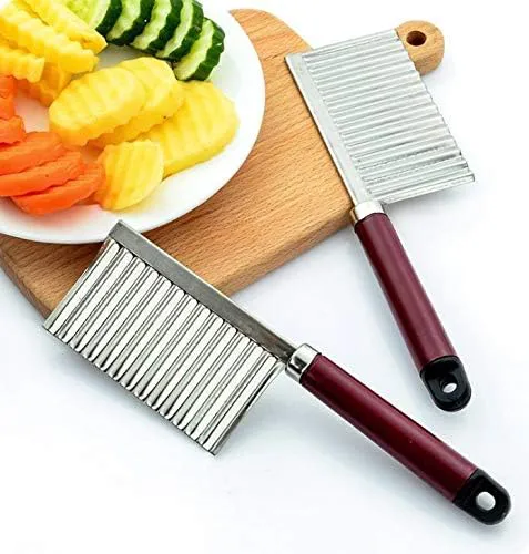 (Easter sale) Hot selling Chopper - Vegetable Crinkle Cutter, Stainless Steel Potato Carrot Chip Crinkle Wavy Vegetable Cutter, Kitchen Gadget Accessories buy in Kenya