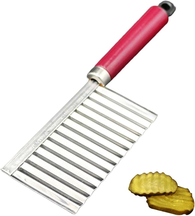(Easter sale) HOT SELLING KITCHEN VEGETABLE WAVE KNIFE SERRATED BLADE CHOPPER STAINLESS STEEL FRENCH FRY POTATO CUTTER BUY IN KENYA