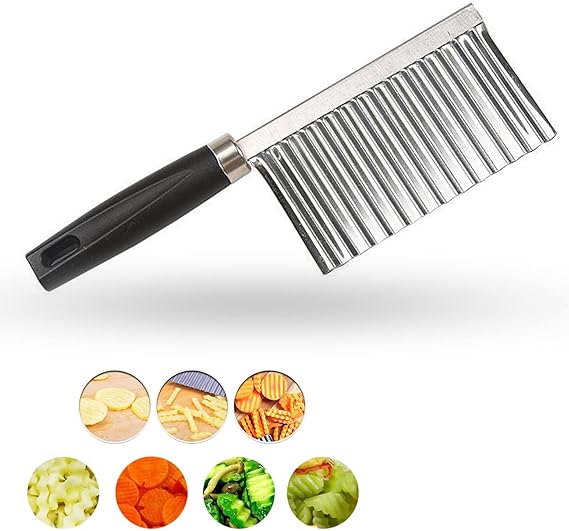 (Easter sale) HOT SELLING KITCHEN VEGETABLE WAVE KNIFE SERRATED BLADE CHOPPER STAINLESS STEEL FRENCH FRY POTATO CUTTER BUY IN KENYA