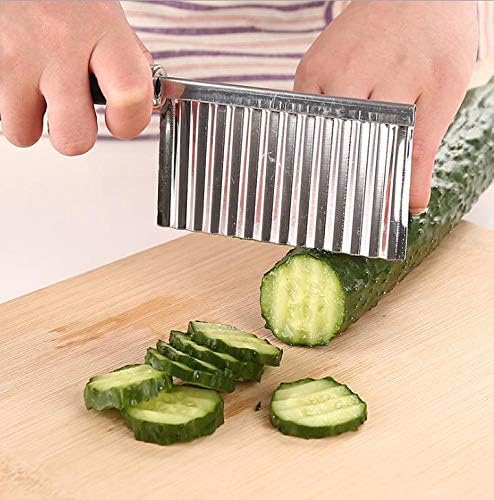(Easter sale) HOT SELLING KITCHEN VEGETABLE WAVE KNIFE SERRATED BLADE CHOPPER STAINLESS STEEL FRENCH FRY POTATO CUTTER BUY IN KENYA