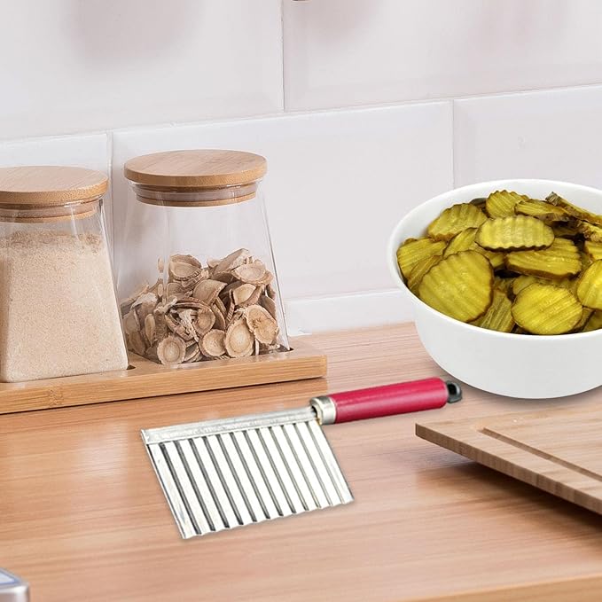(Easter sale) HOT SELLING KITCHEN VEGETABLE WAVE KNIFE SERRATED BLADE CHOPPER STAINLESS STEEL FRENCH FRY POTATO CUTTER BUY IN KENYA